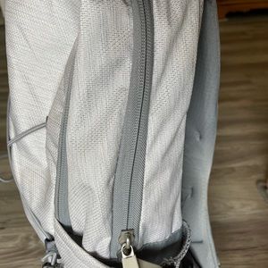 Gray/White North Face Backpack